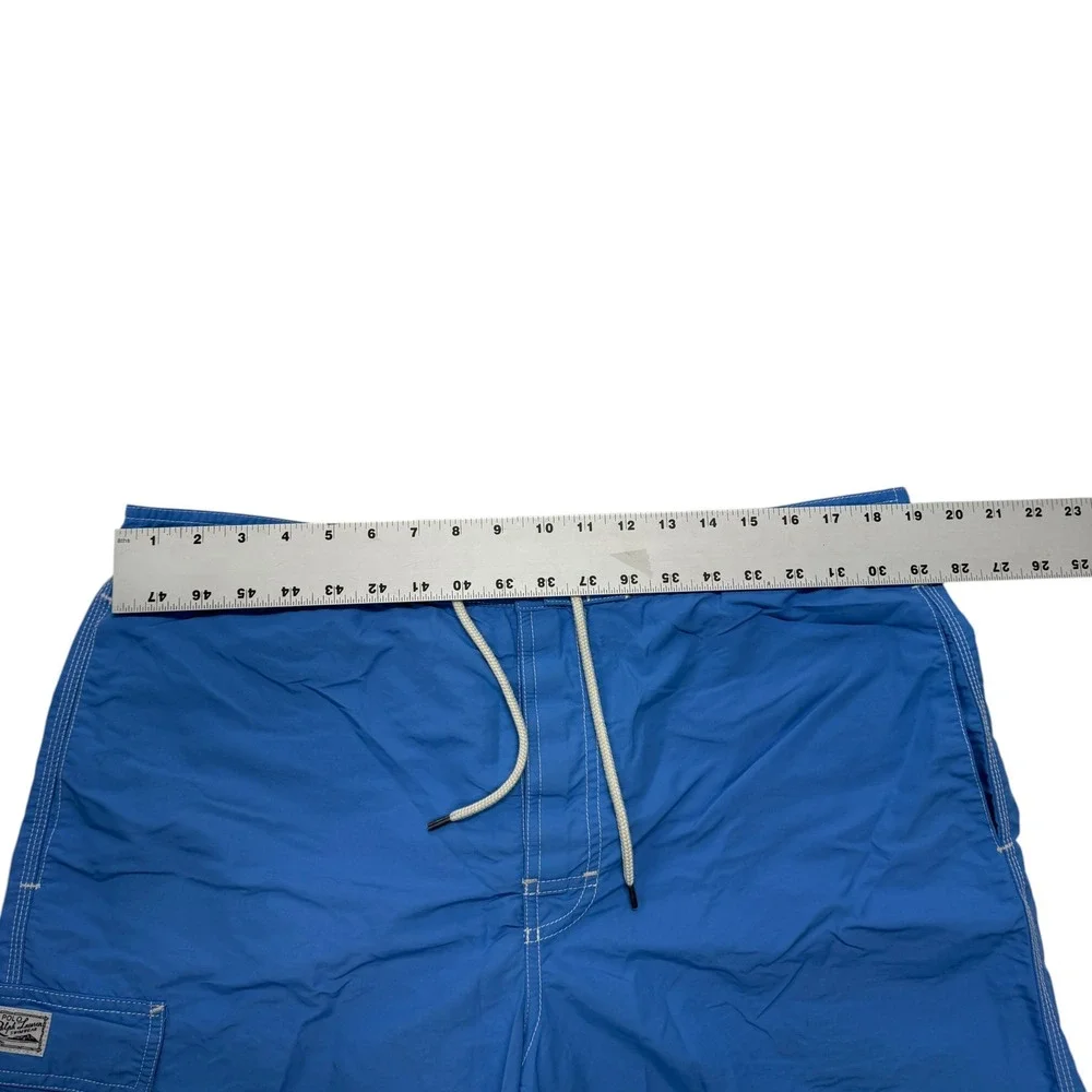 Polo Ralph Lauren Swim Trunks Mens XL Blue Cargo Pocket Mesh Lining Board Shorts